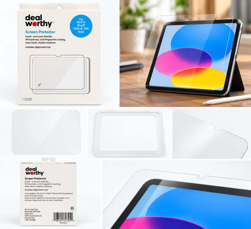 Dealworthy Screen Protector for 10.9" iPad 10th & 11th Gen